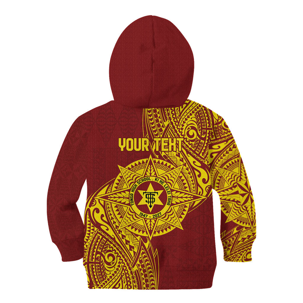 Personalised Tonga High School 77th Anniversary Kid Hoodie Special Kupesi Pattern LT9 - Polynesian Pride