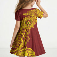 Personalised Tonga High School 80th Anniversary Kid Short Sleeve Dress Special Kupesi Pattern LT9 - Polynesian Pride