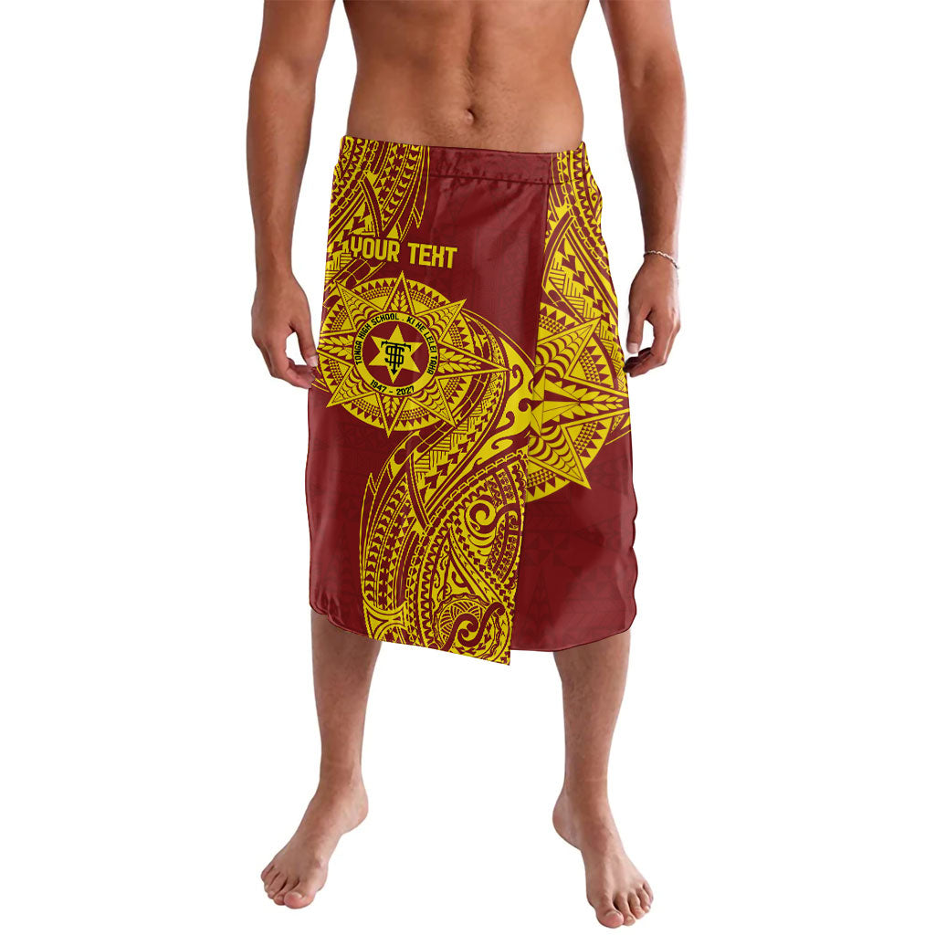 Personalised Tonga High School 80th Anniversary Lavalava Special Kupesi Pattern LT9 Gold - Polynesian Pride