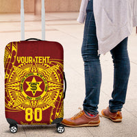 Personalised Tonga High School 77th Anniversary Luggage Cover Special Kupesi Pattern LT9 Gold - Polynesian Pride