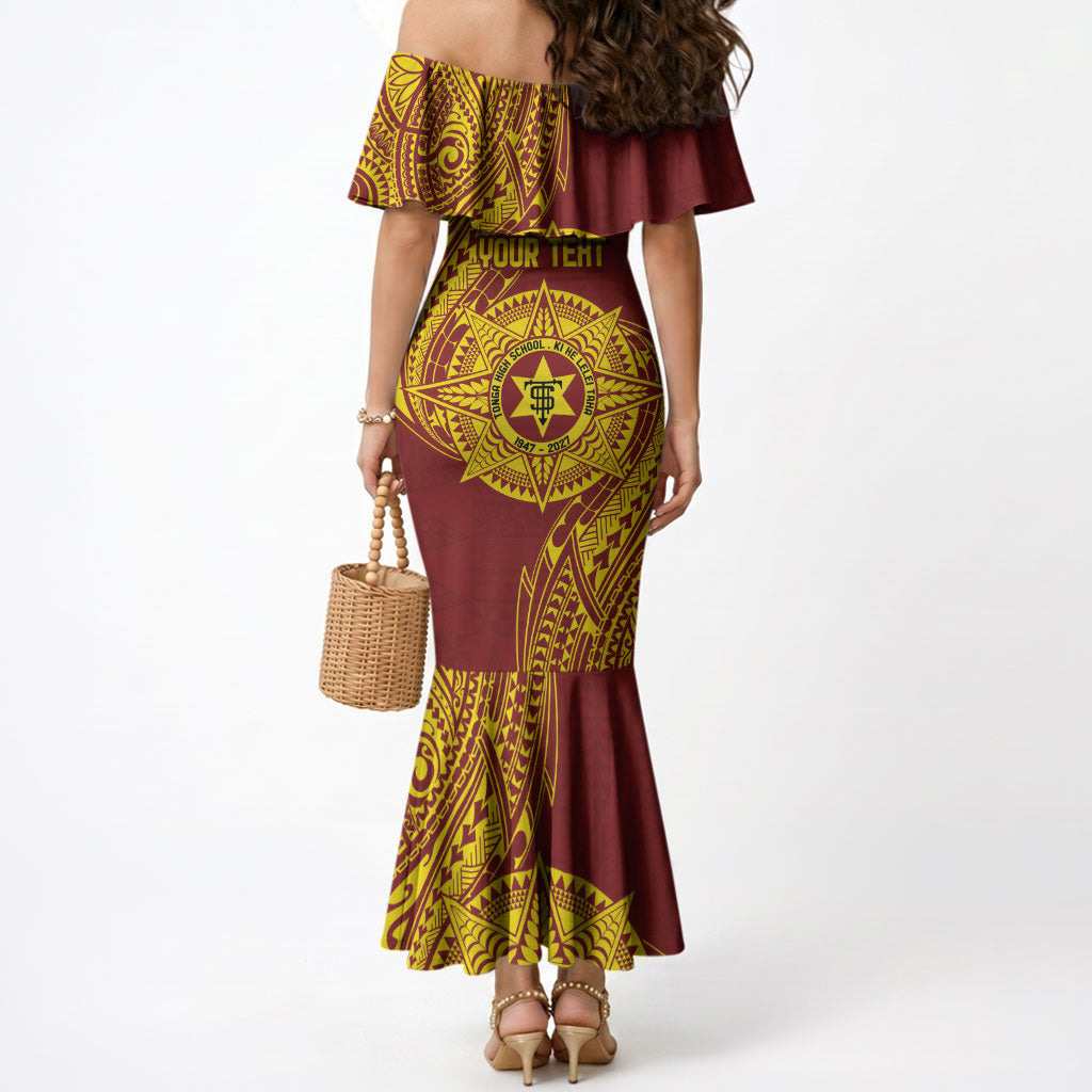 Personalised Tonga High School 80th Anniversary Mermaid Dress Special Kupesi Pattern LT9 - Polynesian Pride