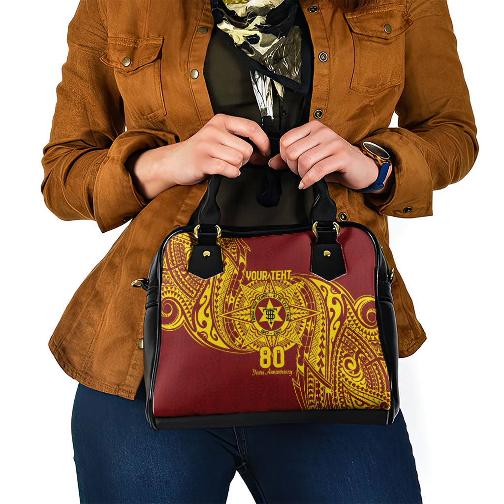 Personalised Tonga High School 77th Anniversary Shoulder Handbag Special Kupesi Pattern LT9 - Polynesian Pride