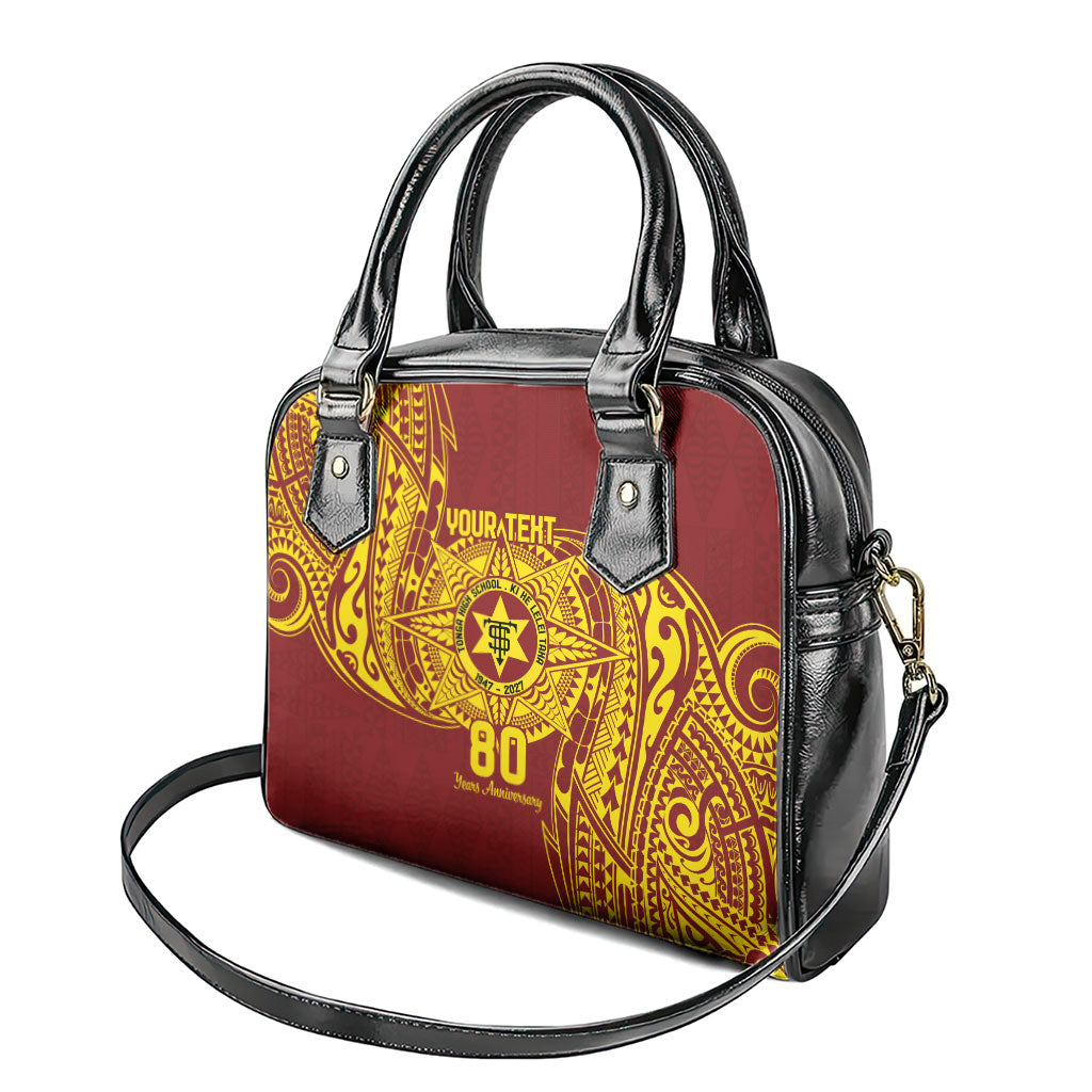 Personalised Tonga High School 77th Anniversary Shoulder Handbag Special Kupesi Pattern LT9 - Polynesian Pride