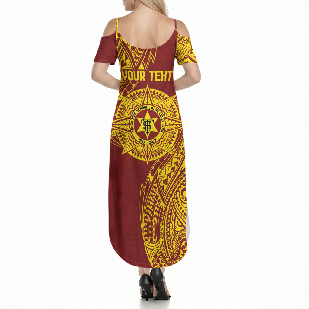 Personalised Tonga High School 80th Anniversary Summer Maxi Dress Special Kupesi Pattern LT9 - Polynesian Pride