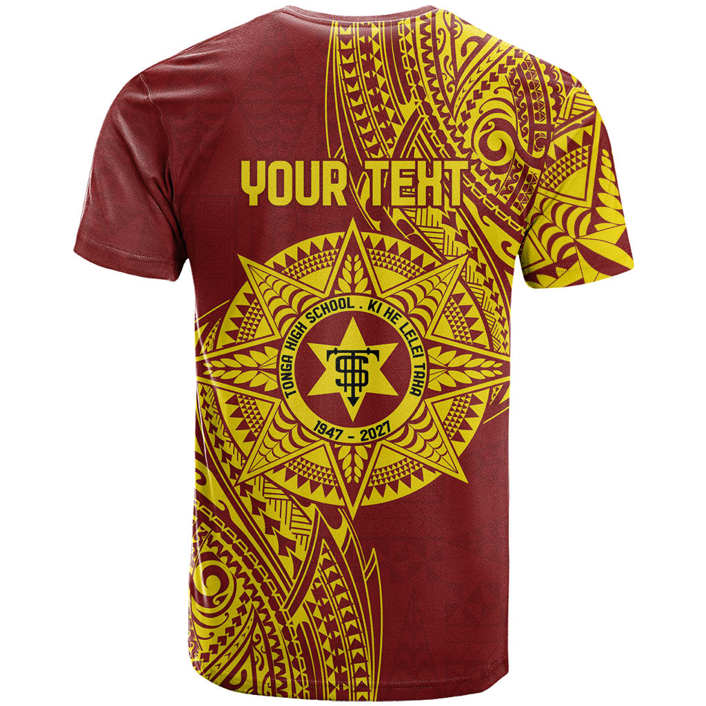 Personalised Tonga High School 80th Anniversary T Shirt Special Kupesi Pattern LT9 - Polynesian Pride