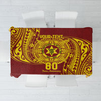 Personalised Tonga High School 80th Anniversary Tablecloth Special Kupesi Pattern LT9 Gold - Polynesian Pride