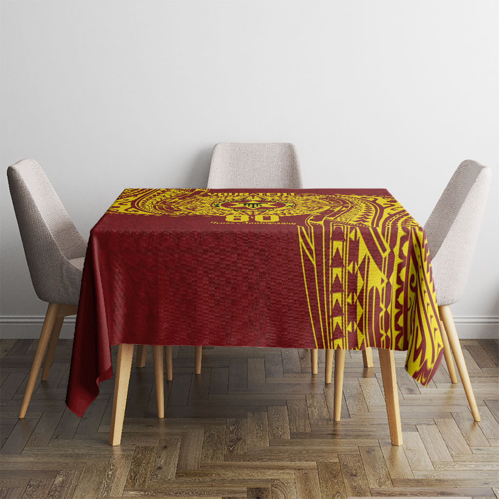 Personalised Tonga High School 80th Anniversary Tablecloth Special Kupesi Pattern LT9 - Polynesian Pride