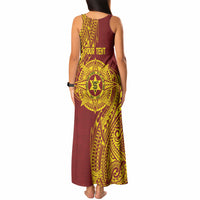 Personalised Tonga High School 80th Anniversary Tank Maxi Dress Special Kupesi Pattern LT9 - Polynesian Pride
