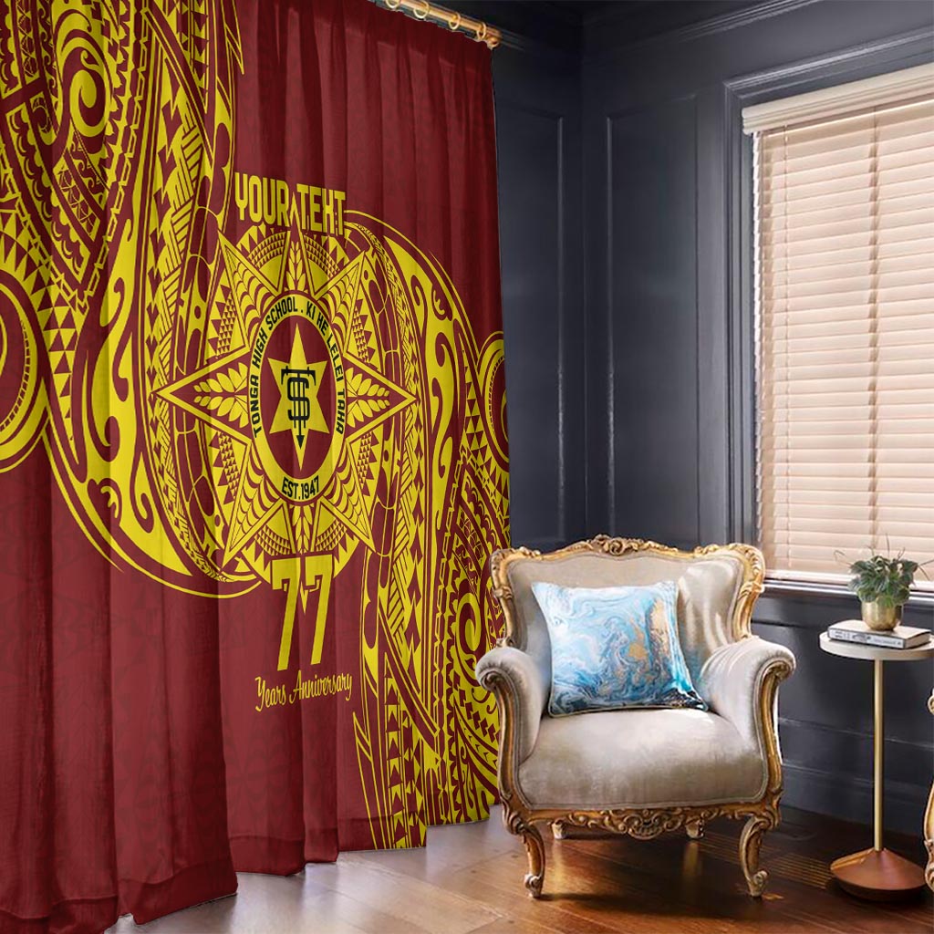 Personalised Tonga High School 77th Anniversary Window Curtain Special Kupesi Pattern LT9 - Polynesian Pride