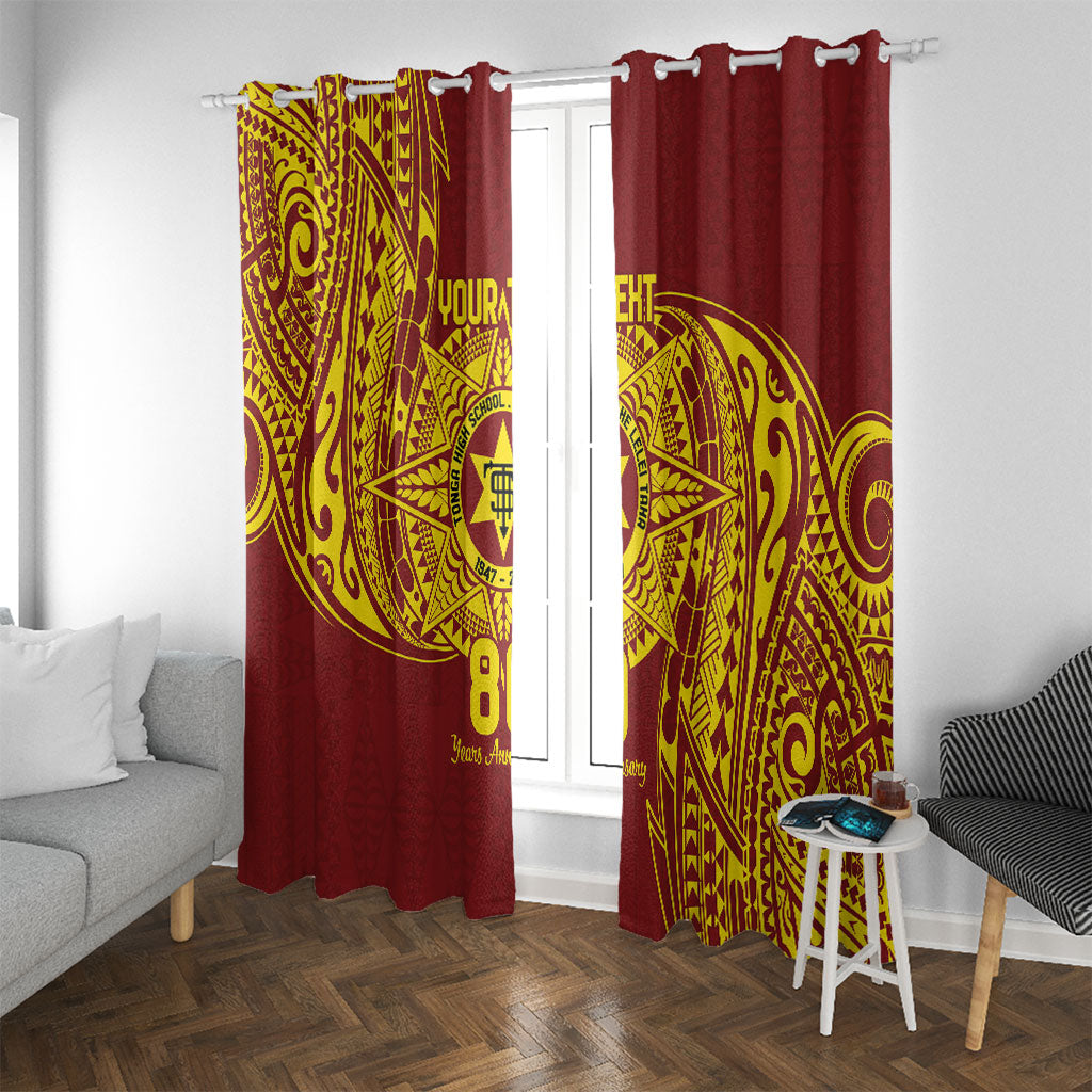 Personalised Tonga High School 77th Anniversary Window Curtain Special Kupesi Pattern LT9 - Polynesian Pride