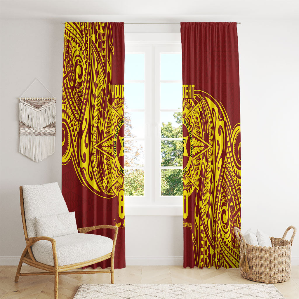 Personalised Tonga High School 77th Anniversary Window Curtain Special Kupesi Pattern LT9 - Polynesian Pride