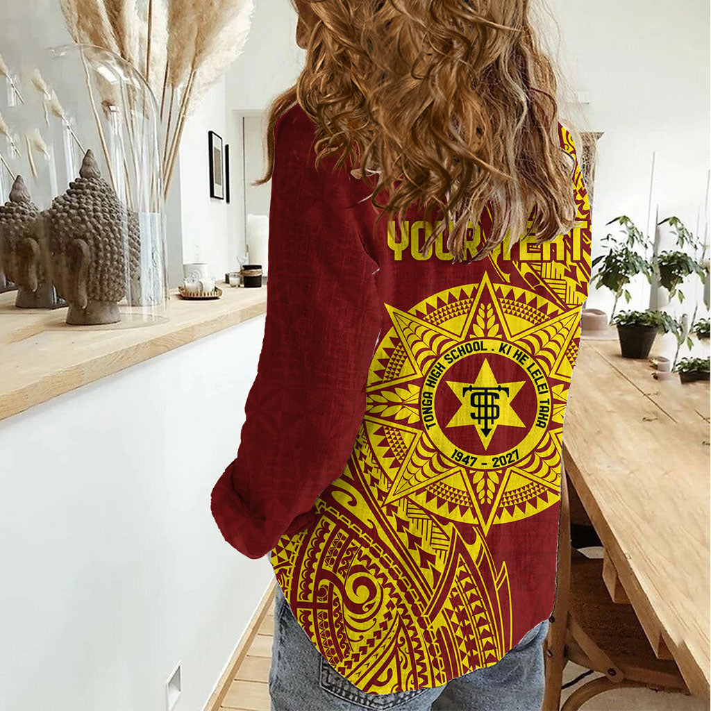 Personalised Tonga High School 80th Anniversary Women Casual Shirt Special Kupesi Pattern LT9 - Polynesian Pride