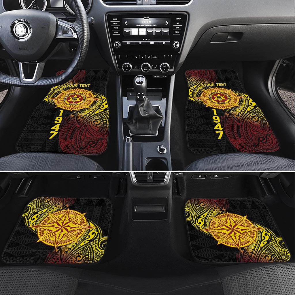 Personalised Tonga High School Car Mats Since 1947 Special Kupesi Pattern LT9 Set 4pcs Black - Polynesian Pride