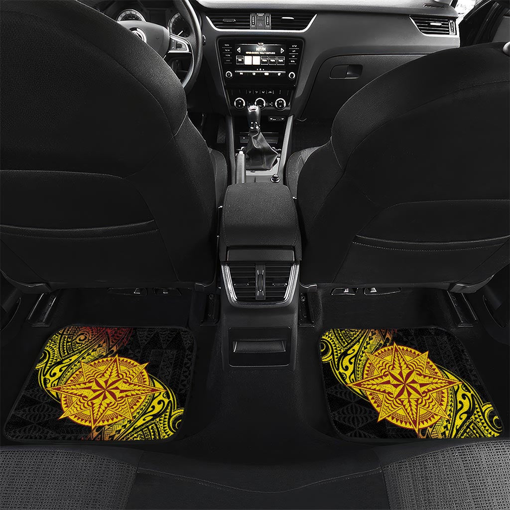 Personalised Tonga High School Car Mats Since 1947 Special Kupesi Pattern LT9 Set 2pcs - Back Black - Polynesian Pride