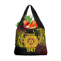 Personalised Tonga High School Grocery Bag Since 1947 Special Kupesi Pattern LT9 1-pack One Size Black - Polynesian Pride