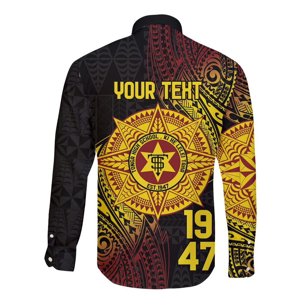 Personalised Tonga High School Long Sleeve Button Shirt Since 1947 Special Kupesi Pattern LT9 - Polynesian Pride