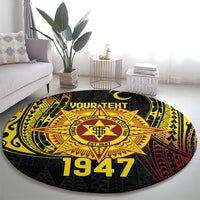 Personalised Tonga High School Round Carpet Since 1947 Special Kupesi Pattern LT9 - Polynesian Pride