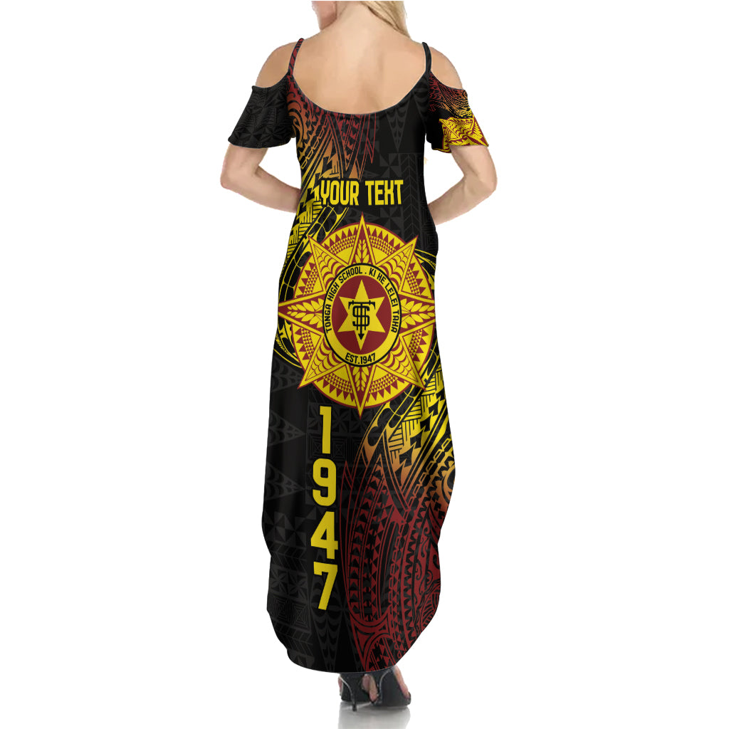 Personalised Tonga High School Summer Maxi Dress Since 1947 Special Kupesi Pattern LT9 - Polynesian Pride