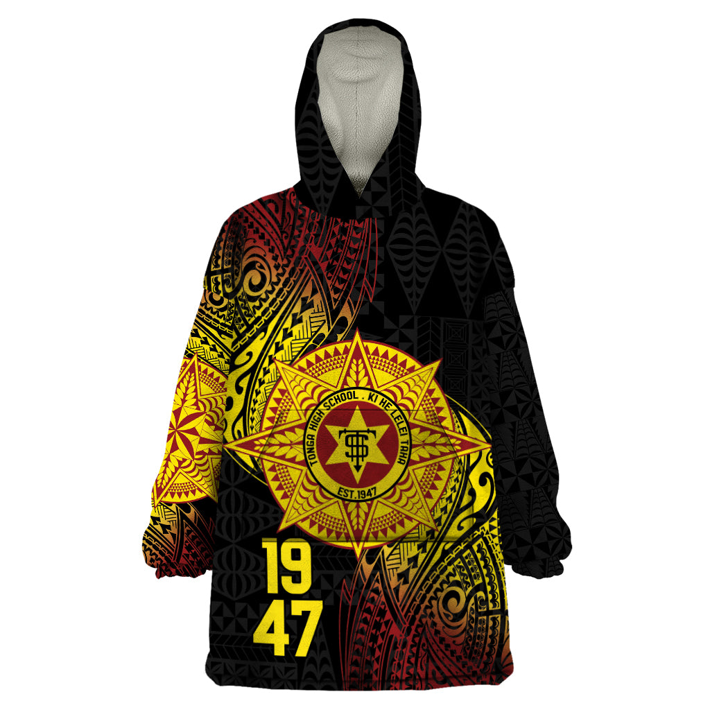 Personalised Tonga High School Wearable Blanket Hoodie Since 1947 Special Kupesi Pattern