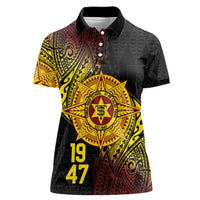 Personalised Tonga High School Women Polo Shirt Since 1947 Special Kupesi Pattern LT9 Female Black - Polynesian Pride