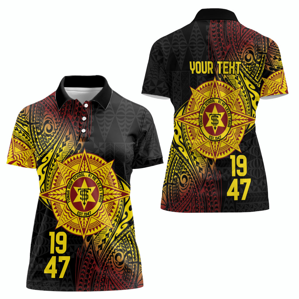 Personalised Tonga High School Women Polo Shirt Since 1947 Special Kupesi Pattern LT9 - Polynesian Pride