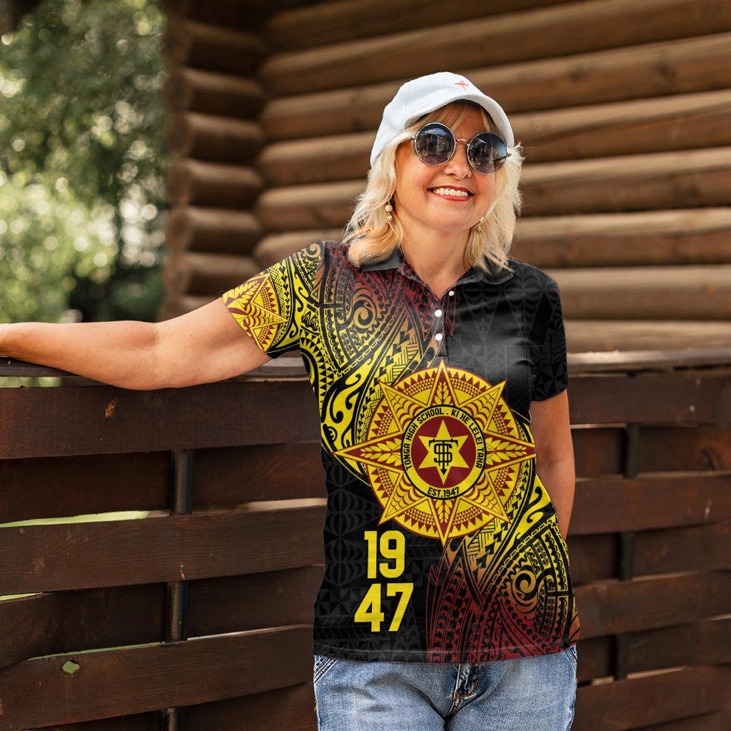 Personalised Tonga High School Women Polo Shirt Since 1947 Special Kupesi Pattern LT9 - Polynesian Pride