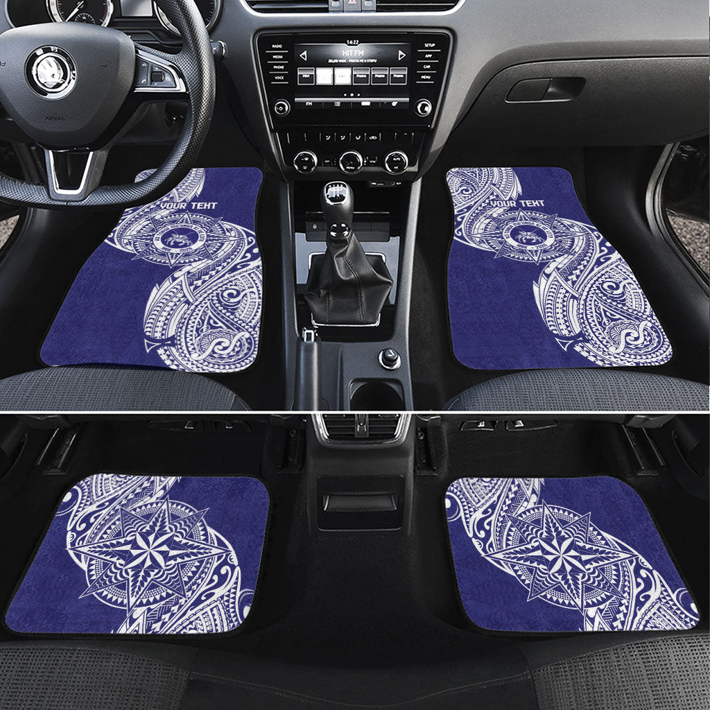 Personalised Tonga Tupou College Tolo 158th Anniversary Car Mats Special Kupesi Pattern LT9 Set 4pcs Blue - Polynesian Pride