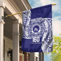 Personalised Tonga Tupou College Tolo 160th Anniversary Garden Flag Special Kupesi Pattern LT9 House Flag Blue - Polynesian Pride