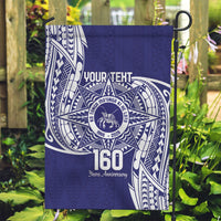 Personalised Tonga Tupou College Tolo 160th Anniversary Garden Flag Special Kupesi Pattern LT9 Garden Flag Blue - Polynesian Pride