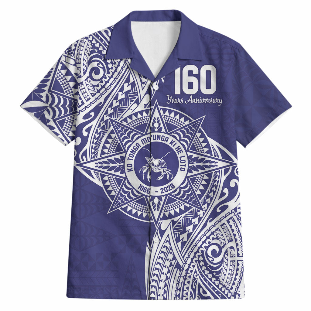 Personalised Tonga Tupou College Tolo 160th Anniversary Hawaiian Shirt Special Kupesi Pattern LT9 Blue - Polynesian Pride