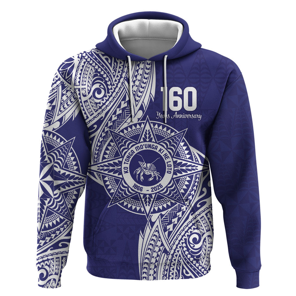 Personalised Tonga Tupou College Tolo 160th Anniversary Hoodie Special Kupesi Pattern LT9 Pullover Hoodie Blue - Polynesian Pride