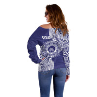 Personalised Tonga Tupou College Tolo 160th Anniversary Off Shoulder Sweater Special Kupesi Pattern LT9 - Polynesian Pride