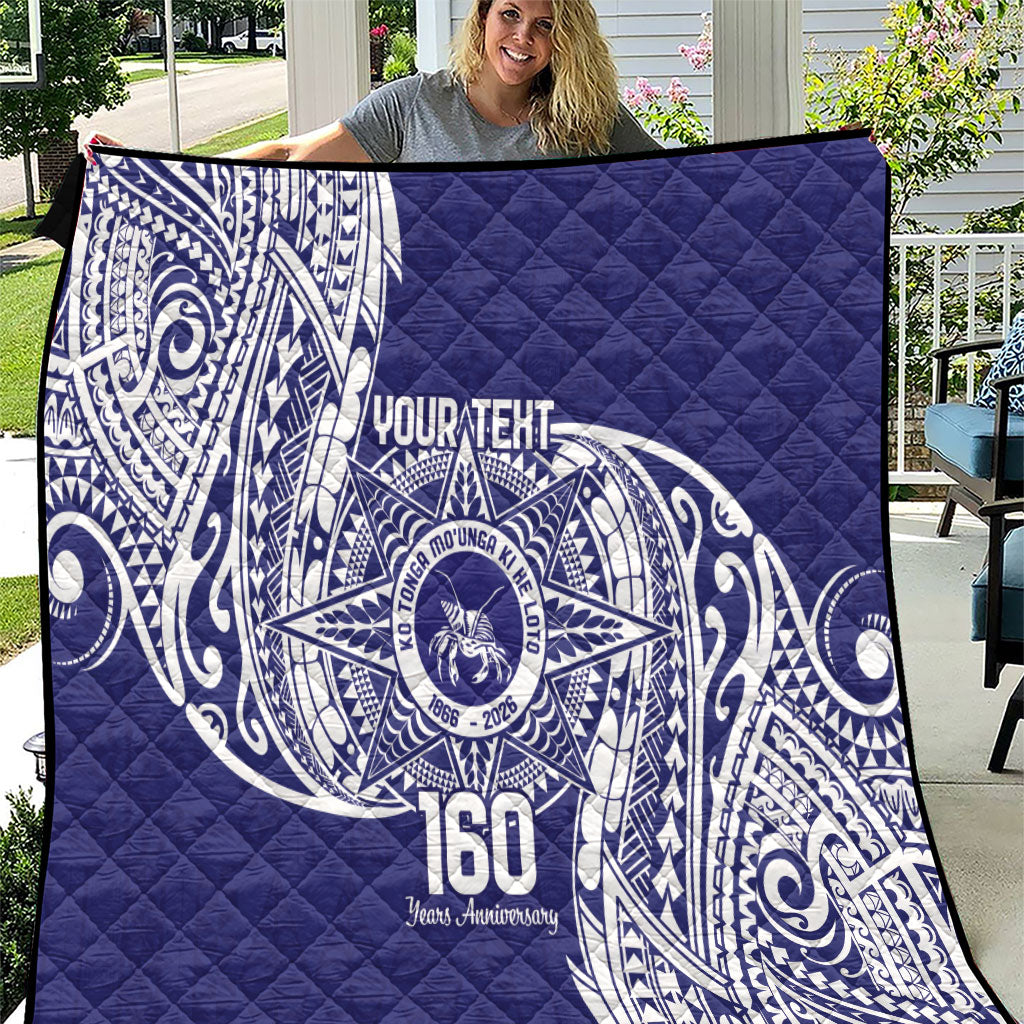 Personalised Tonga Tupou College Tolo 160th Anniversary Quilt Special Kupesi Pattern LT9 Blue - Polynesian Pride