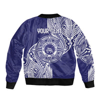 Personalised Tonga Tupou College Tolo 160th Anniversary Sleeve Zip Bomber Jacket Special Kupesi Pattern LT9 - Polynesian Pride