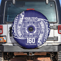 Personalised Tonga Tupou College Tolo 160th Anniversary Spare Tire Cover Special Kupesi Pattern LT9 Blue - Polynesian Pride