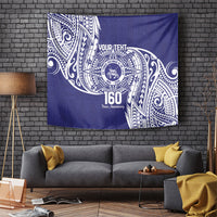 Personalised Tonga Tupou College Tolo 160th Anniversary Tapestry Special Kupesi Pattern LT9 Blue - Polynesian Pride