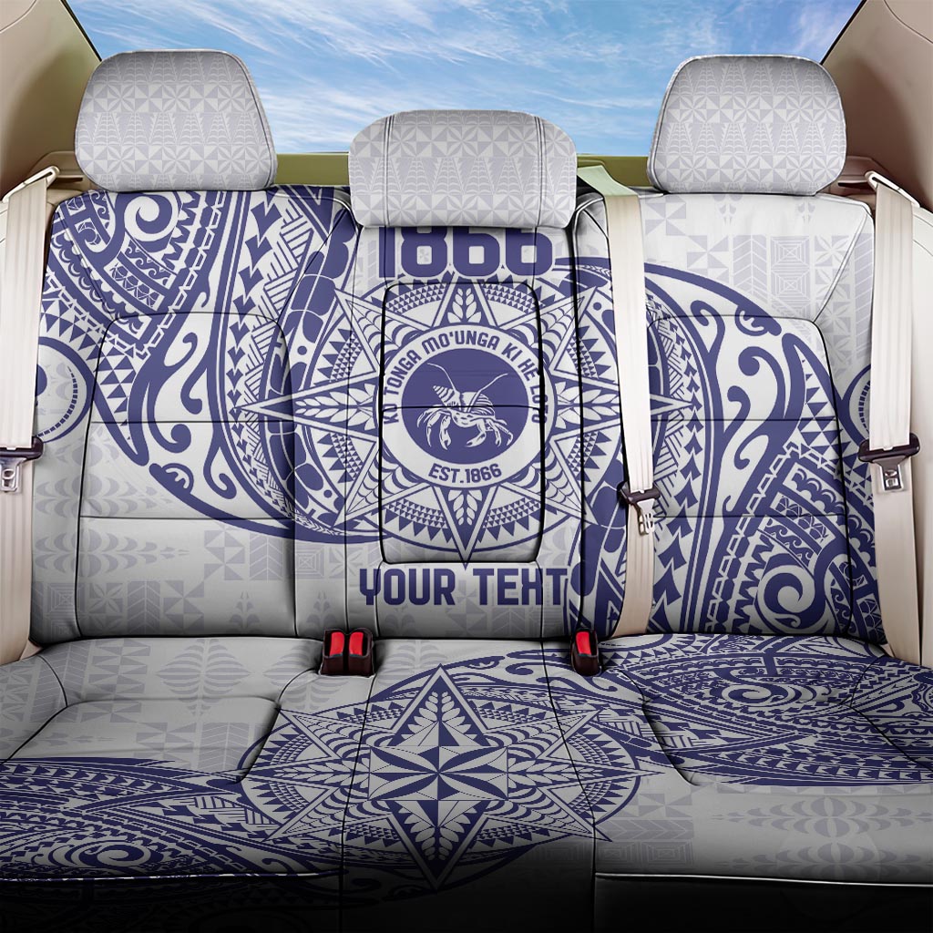 Personalised Tonga Tupou College Tolo Back Car Seat Cover Since 1866 Special Kupesi Pattern LT9 One Size White - Polynesian Pride