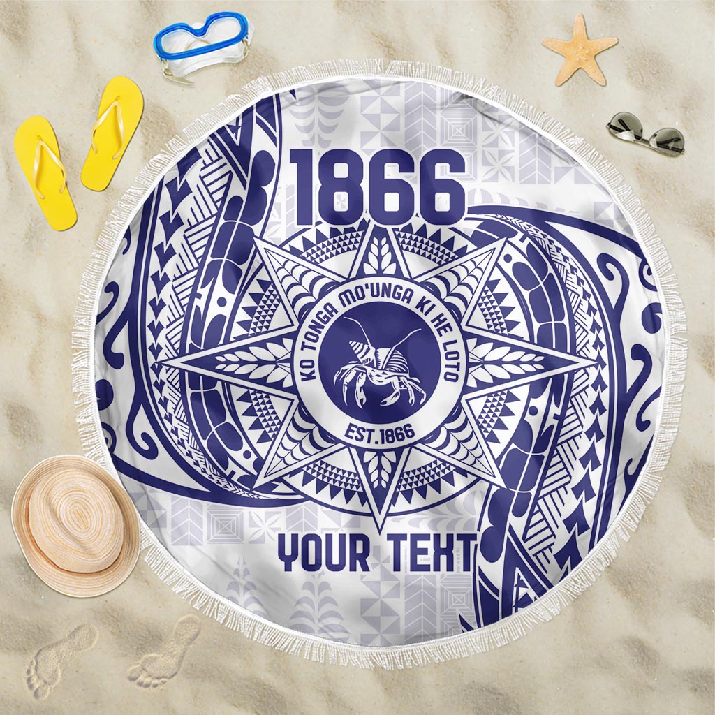 Personalised Tonga Tupou College Tolo Beach Blanket Since 1866 Special Kupesi Pattern