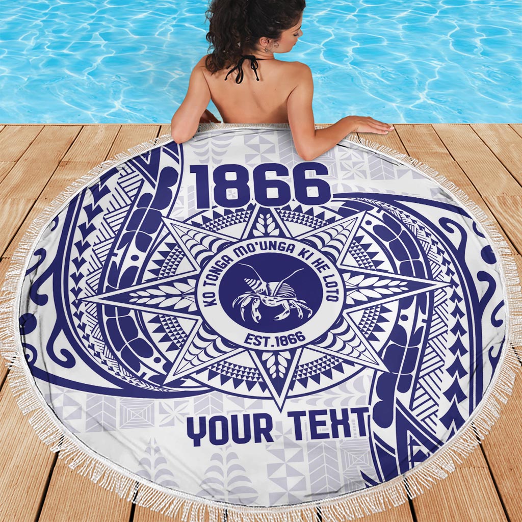 Personalised Tonga Tupou College Tolo Beach Blanket Since 1866 Special Kupesi Pattern LT9 - Polynesian Pride