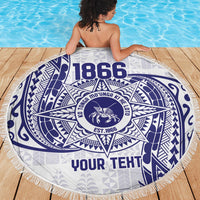 Personalised Tonga Tupou College Tolo Beach Blanket Since 1866 Special Kupesi Pattern LT9 - Polynesian Pride