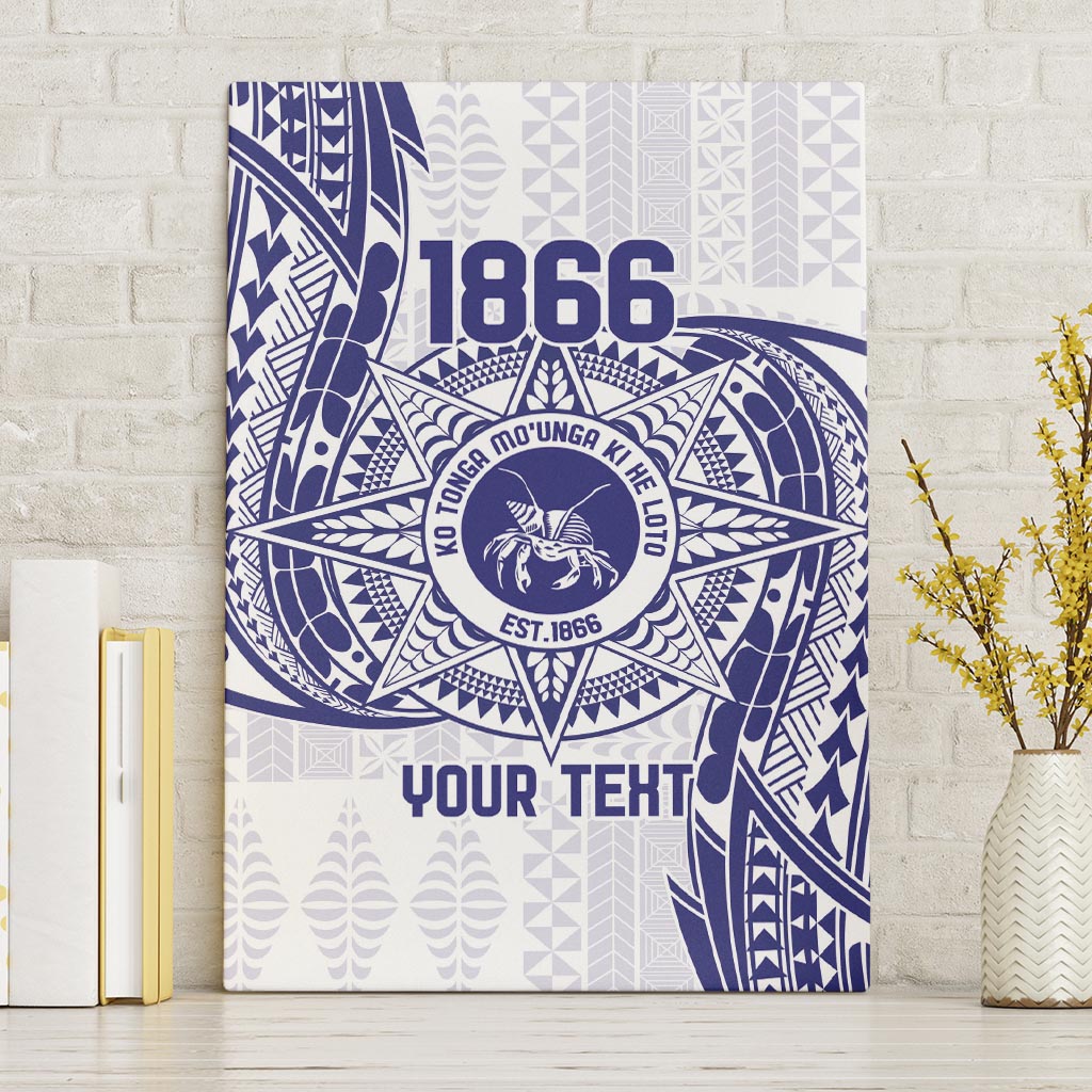 Personalised Tonga Tupou College Tolo Canvas Wall Art Since 1866 Special Kupesi Pattern