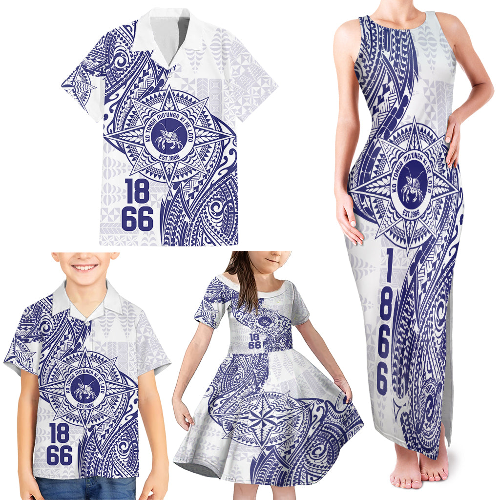 Personalised Tonga Tupou College Tolo Family Matching Tank Maxi Dress and Hawaiian Shirt Since 1866 Special Kupesi Pattern