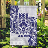 Personalised Tonga Tupou College Tolo Garden Flag Since 1866 Special Kupesi Pattern LT9 Garden Flag White - Polynesian Pride