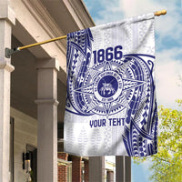 Personalised Tonga Tupou College Tolo Garden Flag Since 1866 Special Kupesi Pattern LT9 House Flag White - Polynesian Pride
