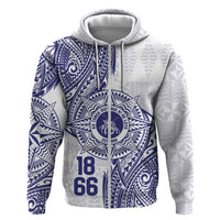 Personalised Tonga Tupou College Tolo Hoodie Since 1866 Special Kupesi Pattern LT9 Zip Hoodie White - Polynesian Pride