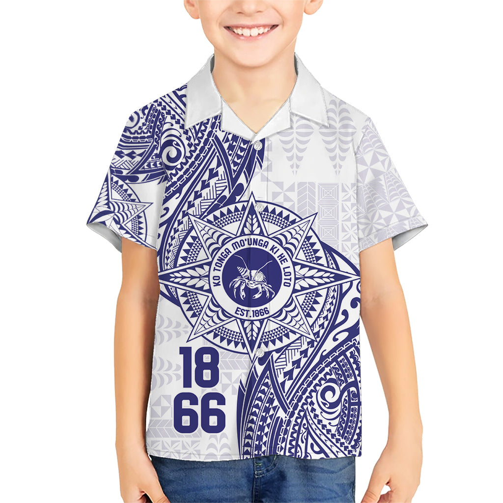 Personalised Tonga Tupou College Tolo Kid Hawaiian Shirt Since 1866 Special Kupesi Pattern LT9 Kid White - Polynesian Pride