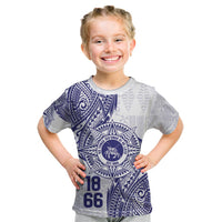 Personalised Tonga Tupou College Tolo Kid T Shirt Since 1866 Special Kupesi Pattern LT9 White - Polynesian Pride