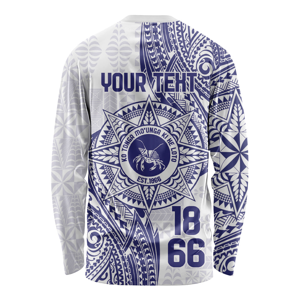 Personalised Tonga Tupou College Tolo Long Sleeve Shirt Since 1866 Special Kupesi Pattern LT9 - Polynesian Pride