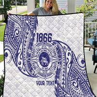 Personalised Tonga Tupou College Tolo Quilt Since 1866 Special Kupesi Pattern LT9 White - Polynesian Pride