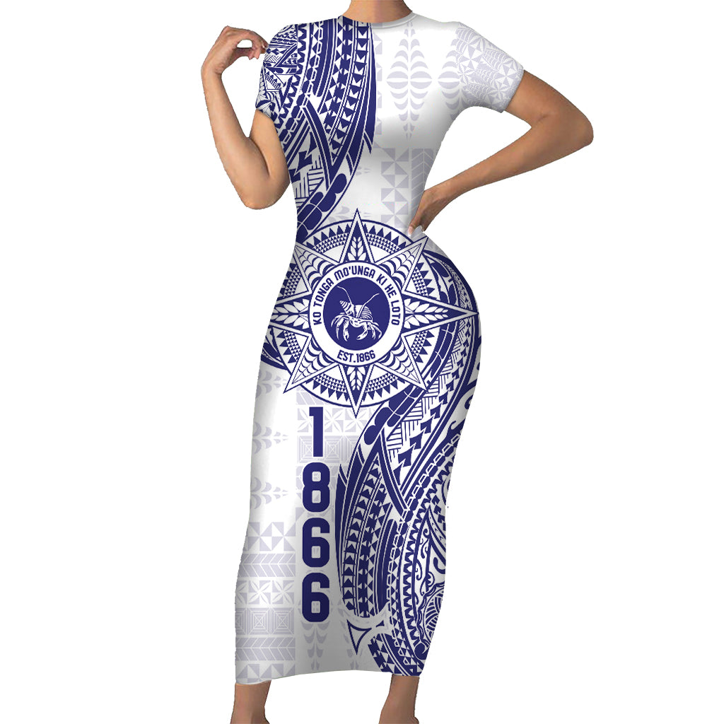 Personalised Tonga Tupou College Tolo Short Sleeve Bodycon Dress Since 1866 Special Kupesi Pattern